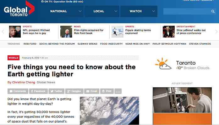 Five things you need to know about Earth getting lighter http://globalnews.ca/news/207988/five-things-you-need-to-know-about-the-earth-getting-lighter/