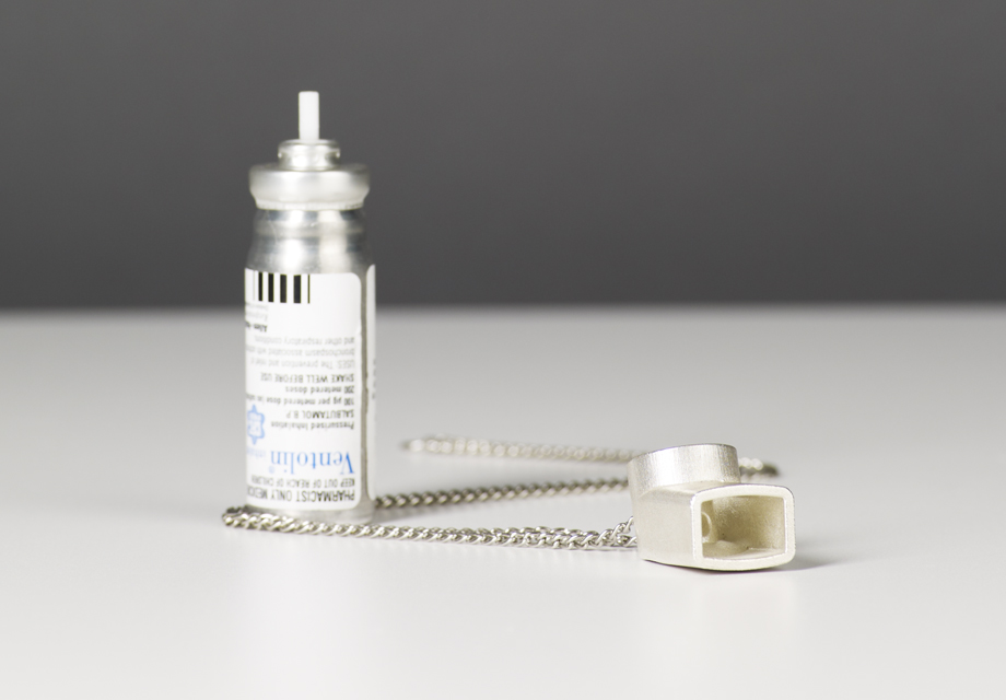  3D printed sterling silver&nbsp;ventolin inhaler 