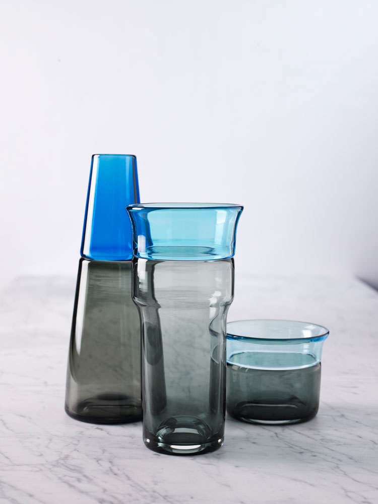  This bold piece features fused glass components that create visual division in an otherwise simple form.&nbsp;These vibrant vases are the latest in a new range of hand blown incalmo glass that we've been working on. The incalmo vase was&nbsp;exhibit