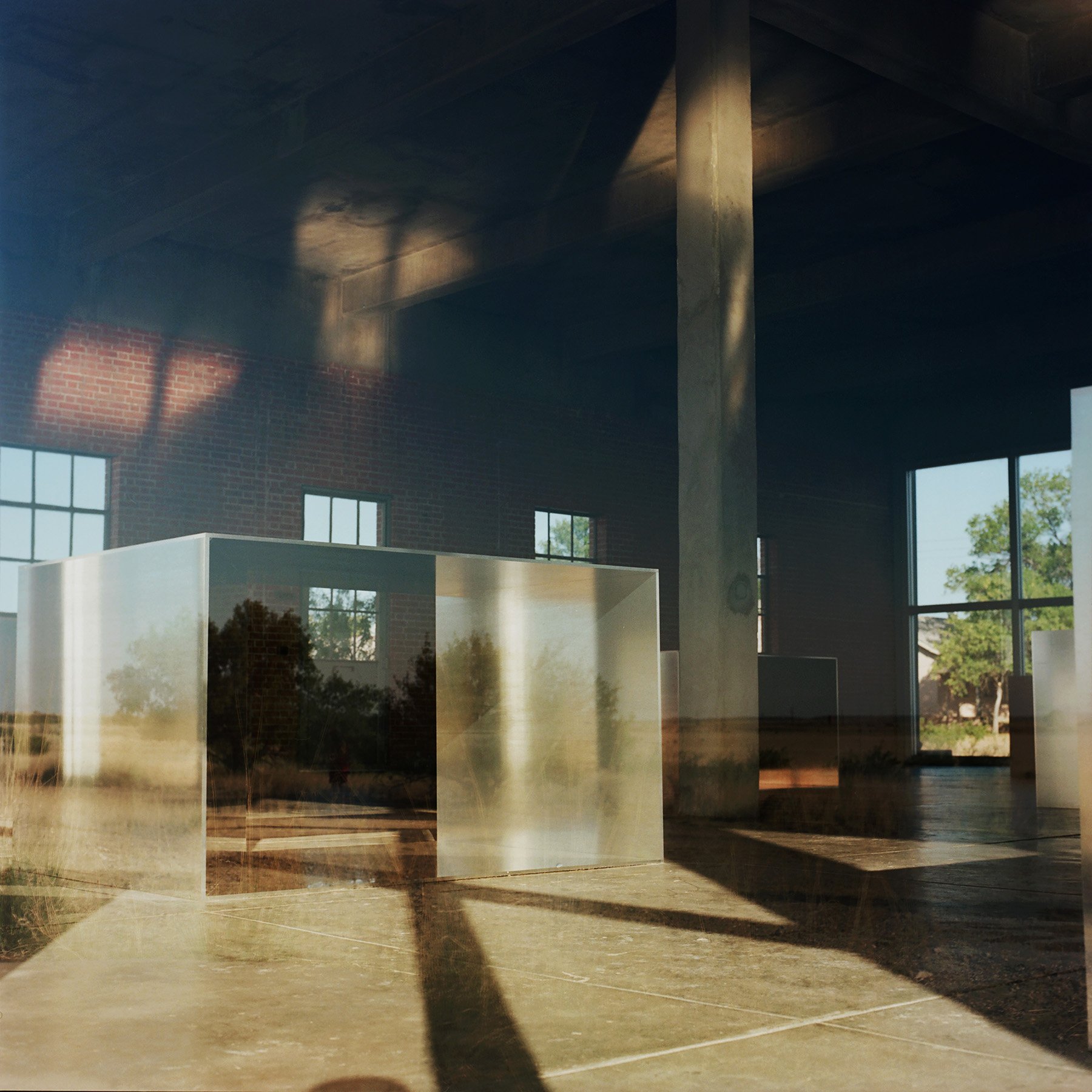 Study of the landscape and works by Donald Judd at the Chinati foundation marfa texas