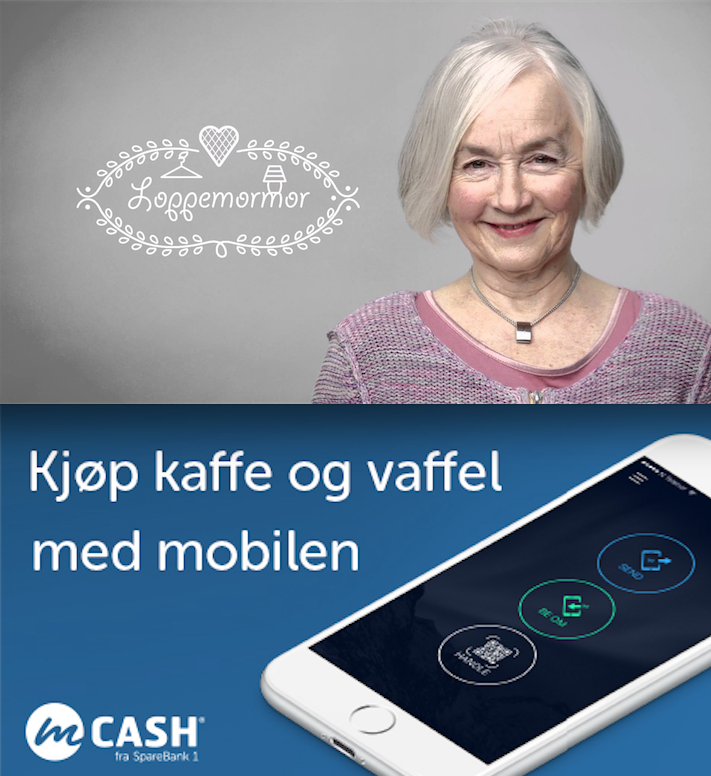Vipps måte å snakke om betaling av vafler på versus mCash