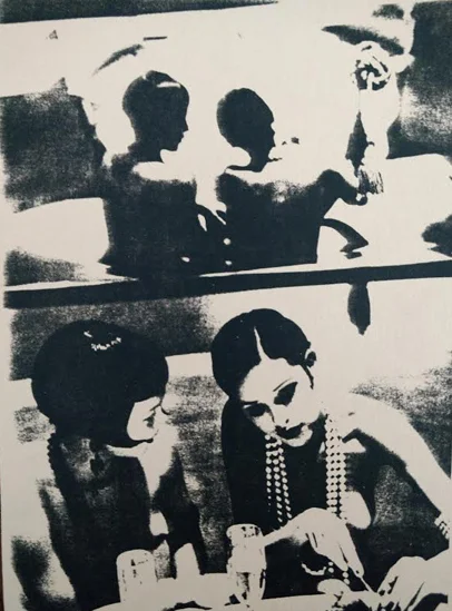 “No Day Like Sunday handmade invite for Sundays at Cafe Tabac party. Photo credit: Ellen Von Unwerth, the model was Maria Luisa Mosquera who was a weekly guest of the party and a friend.” - Wanda Acosta, 2018. Image courtesy of Wanda Acosta.