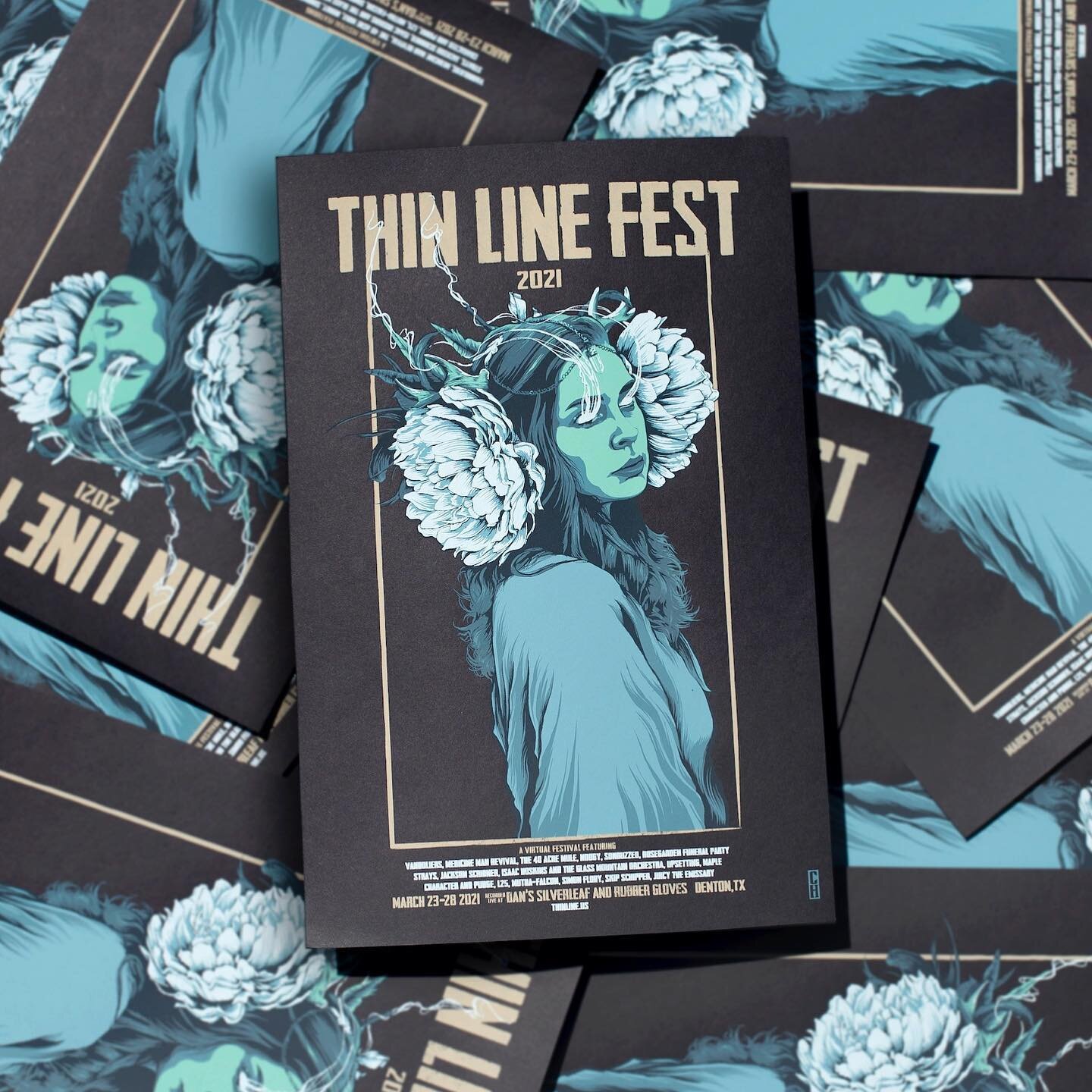 Screen printed posters for @thinlinefest ✨

#screenprintedposter #screenprinting #screenprint #prints #custommade #customshirts #dfw #dfwscreenprinting #dallasscreenprinting