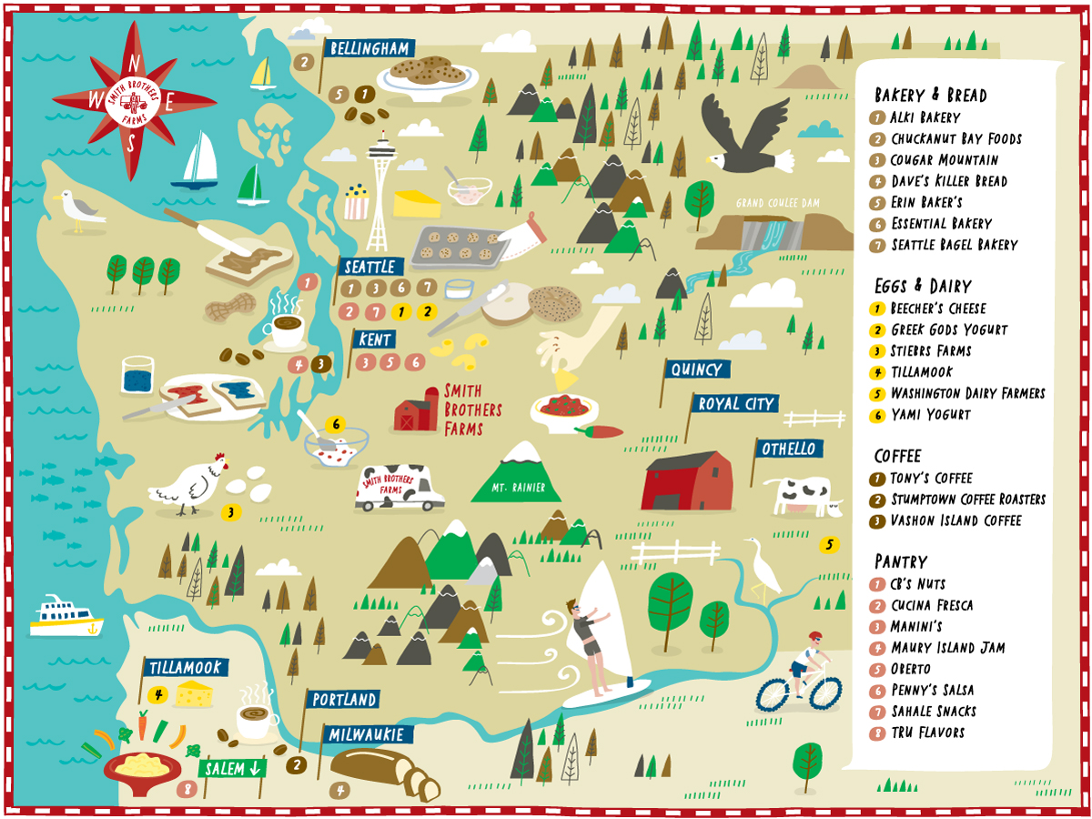 Illustrated Map of Washington State — Nate Padavick
