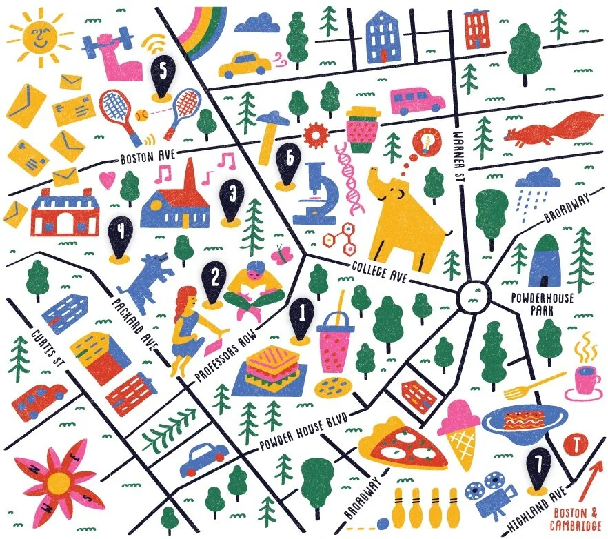 Illustrated Campus Map of Tufts University by Nate Padavick — Nate Padavick
