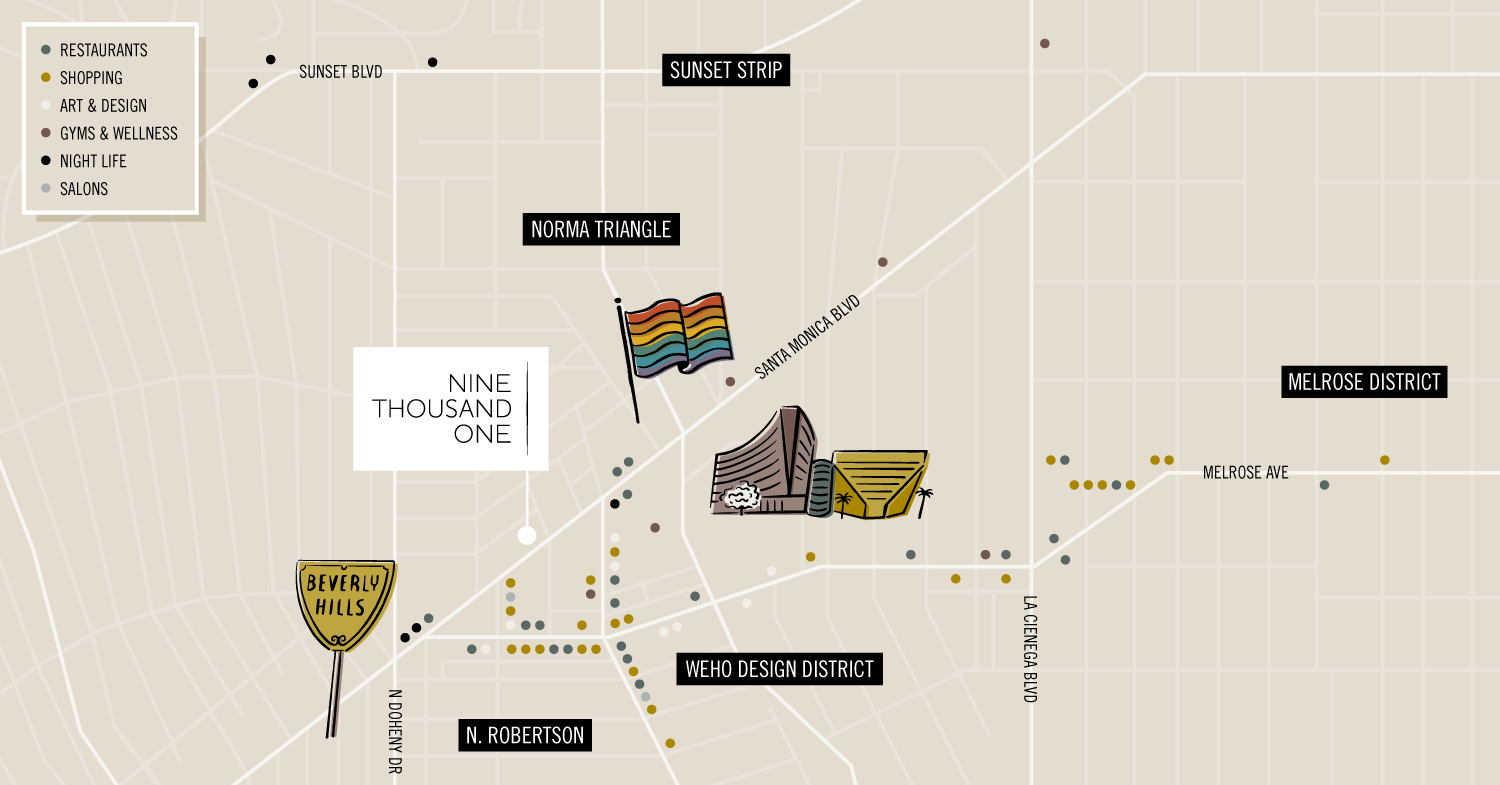 Illustrated Business Map of West - Illustrated Map Of West Hollywood By Nate Padavick Copy