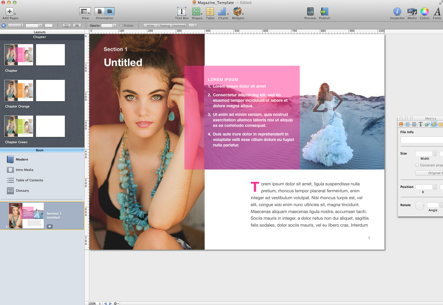 1. Start your book with a Section page.