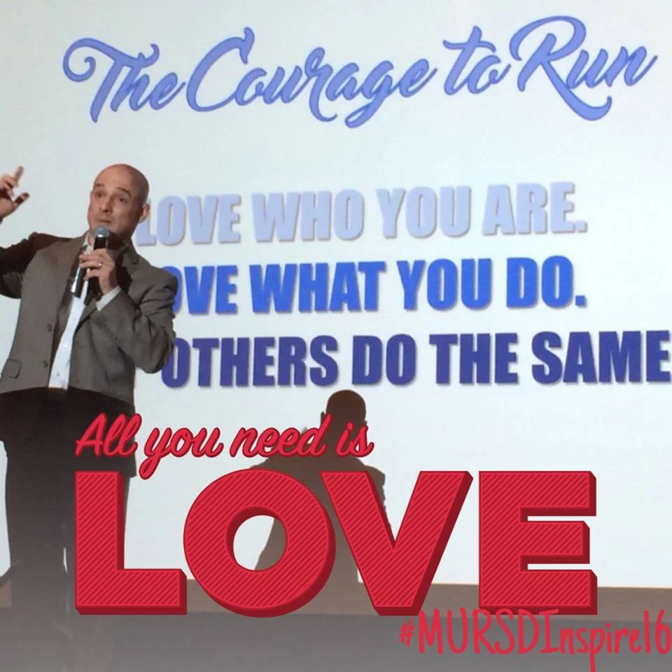 Aaron delivers his 'Courage to Run' Keynote at #MURSDinspire16