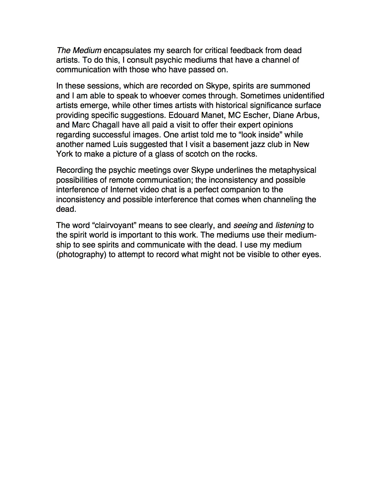 Artist Statement