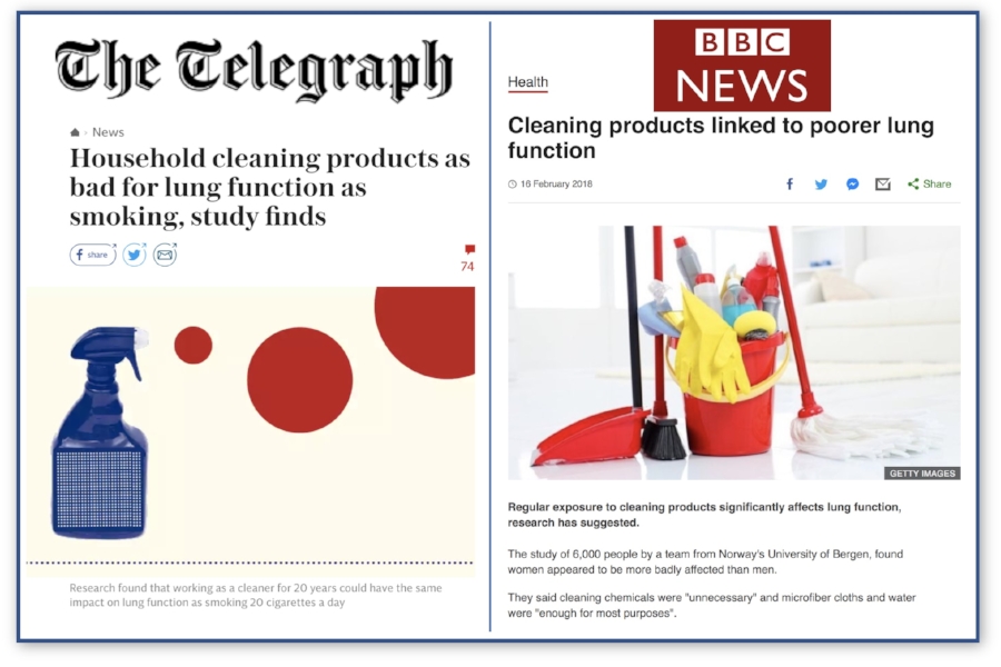 Cleaning products linked to poorer lung function