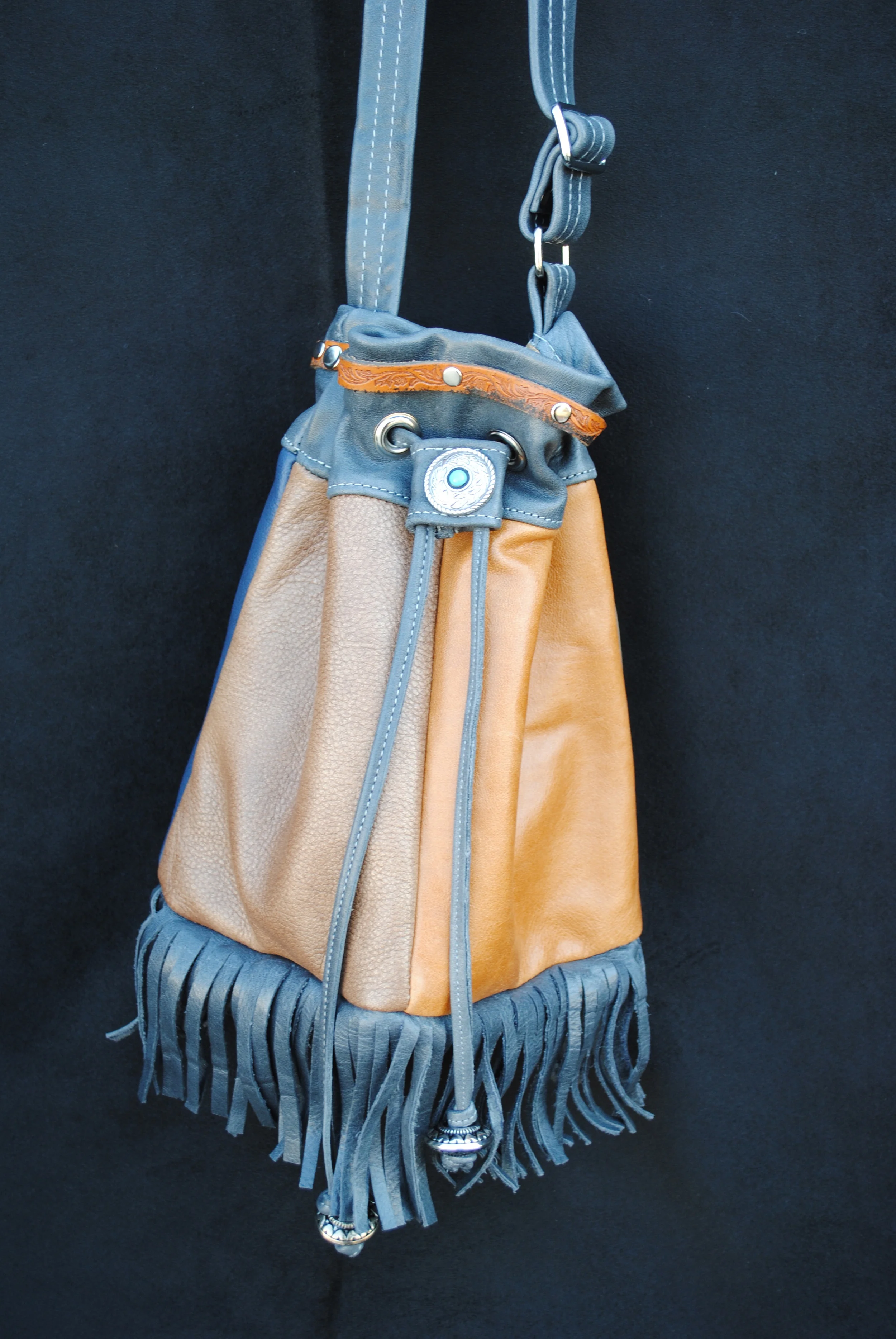 Fawn Fringed Drawstring Bag Discombobulated