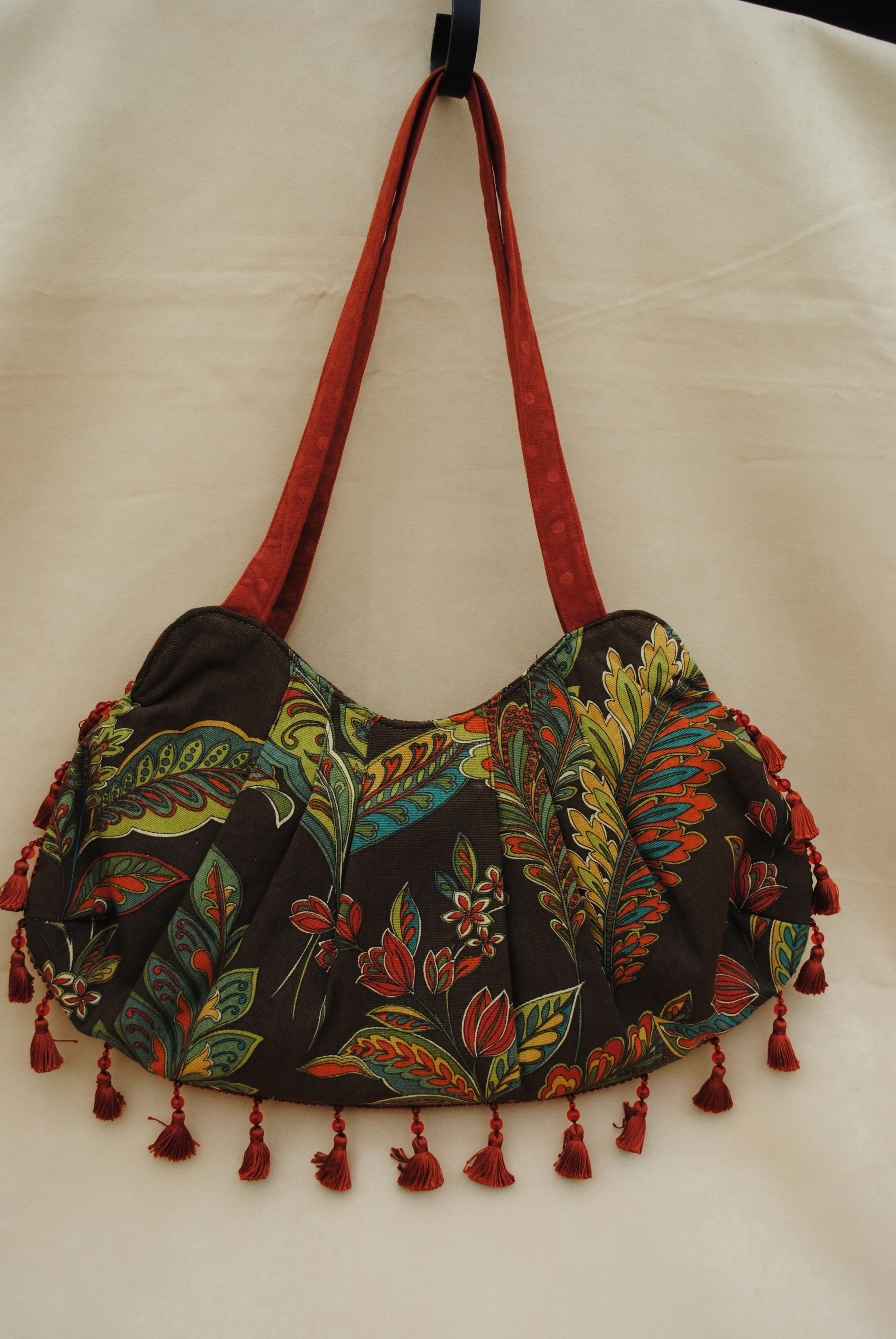 Shaista Pleated Bag in Earthy Brown and Orange