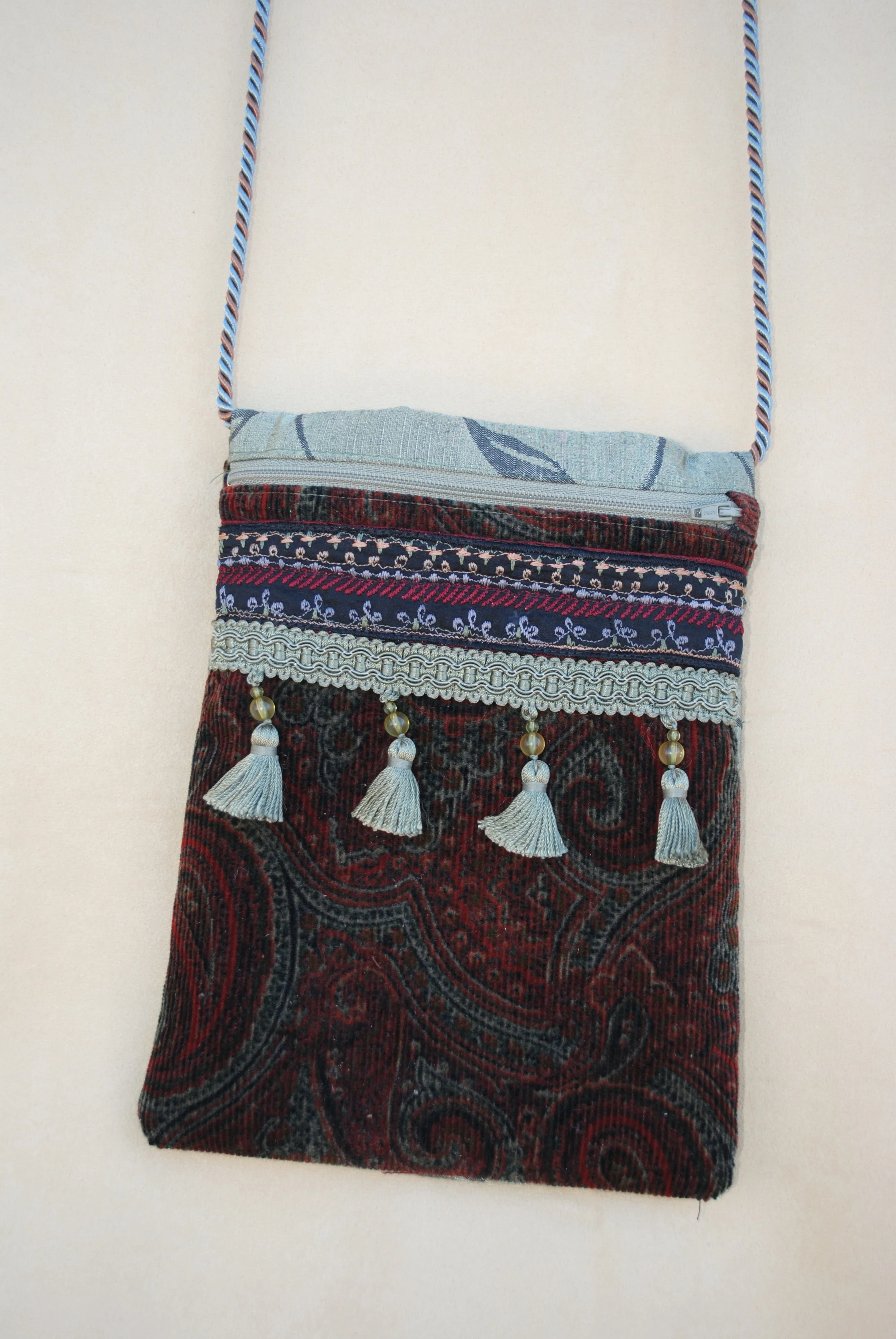 Fez Maroon Corduroy Pocket Purse