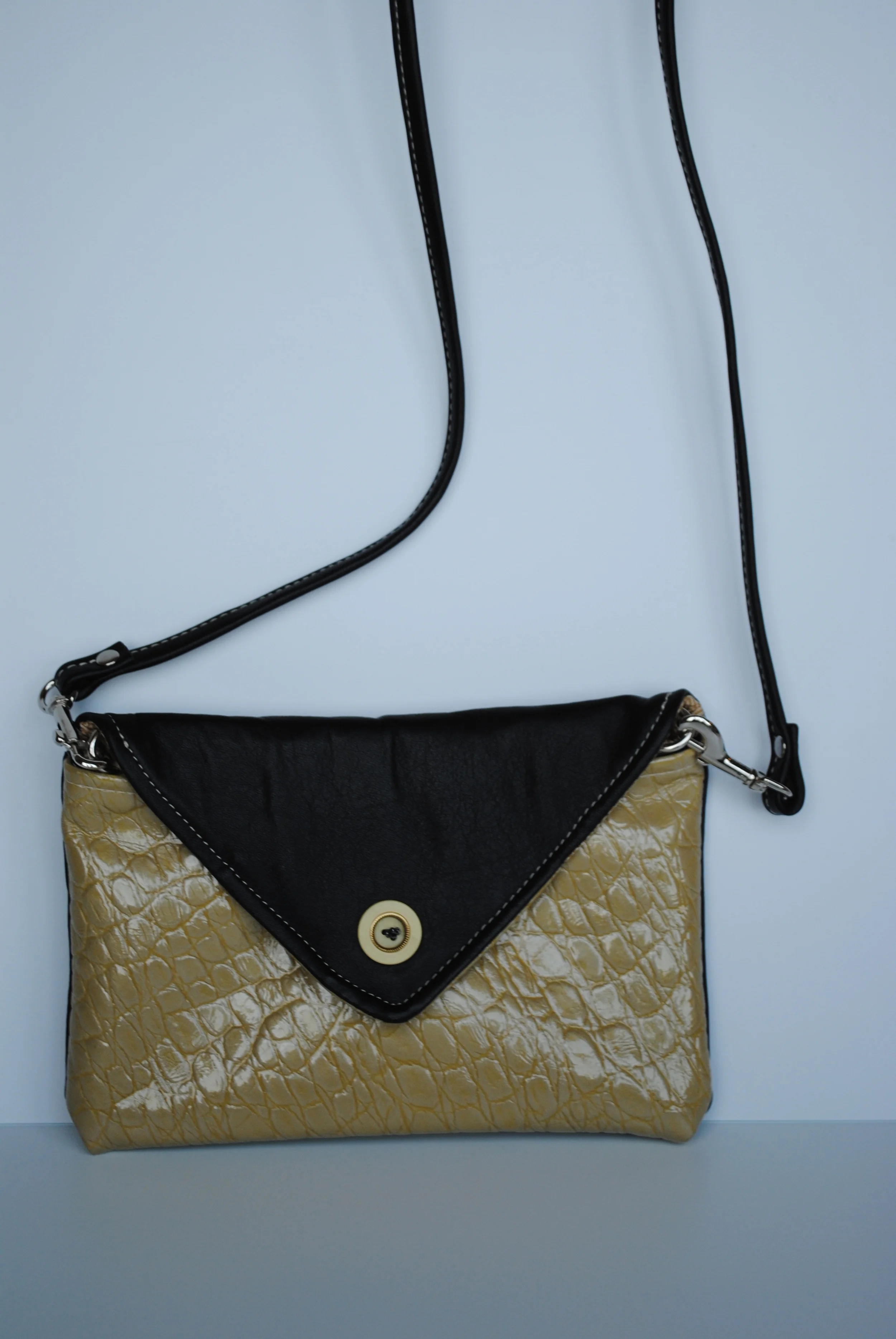 Zaitun All Leather Envelope Clutch Or Shoulder Bag