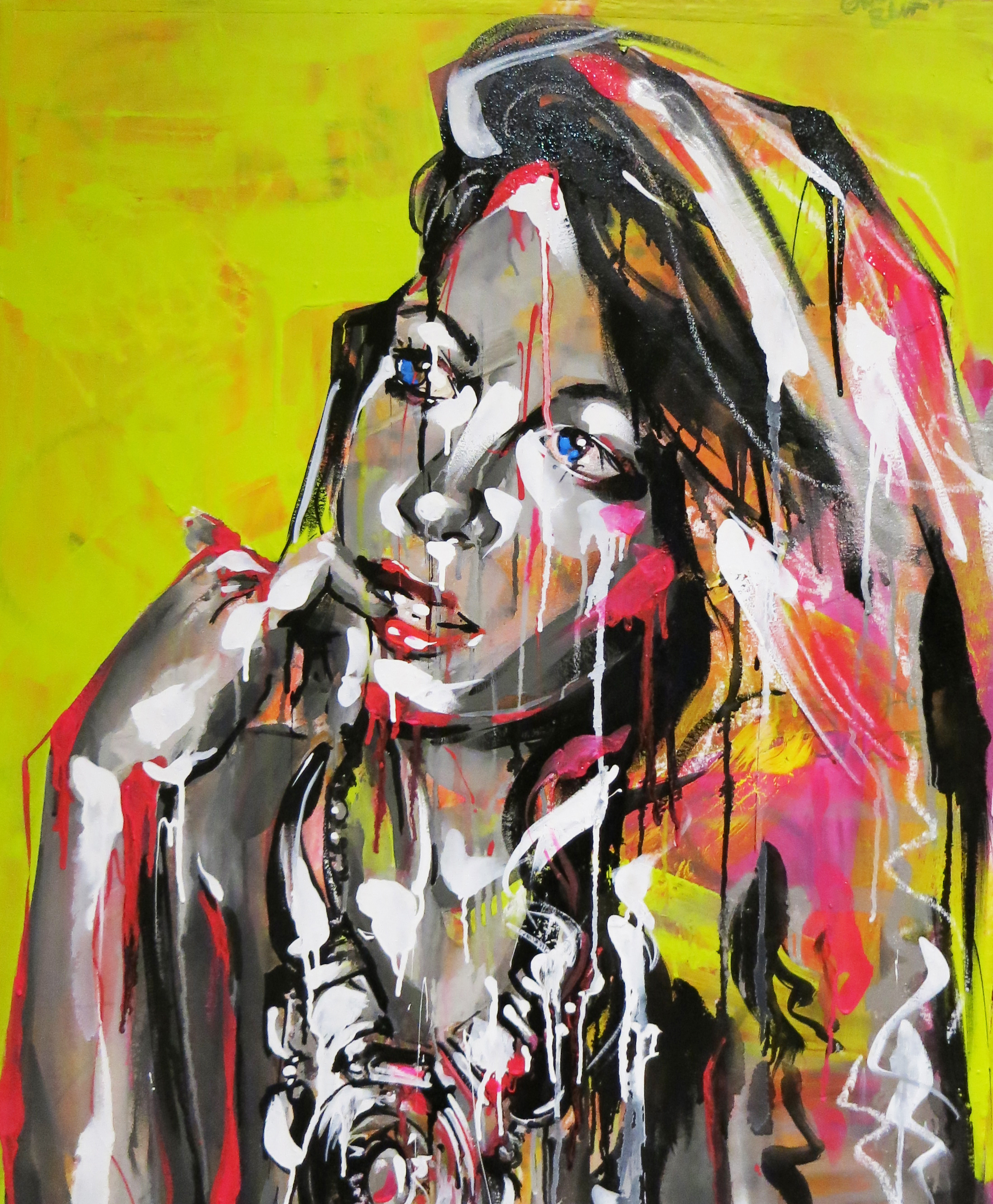 Valentina in green and fluoro