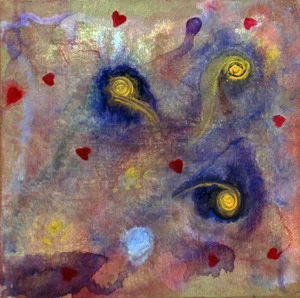Floating Hearts Panel #2 of 3