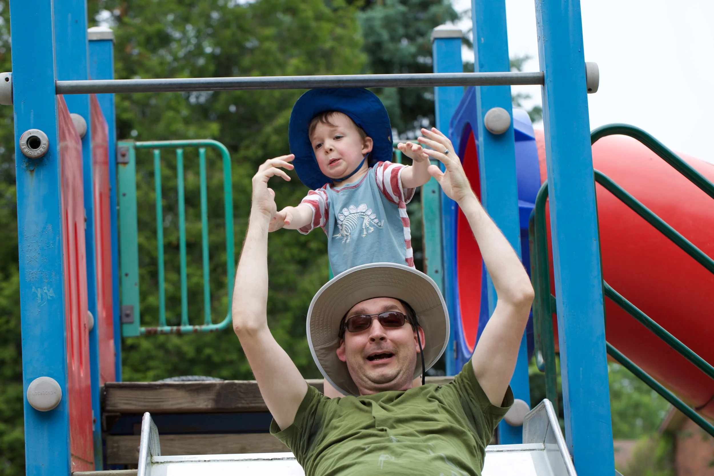 Did I mention it was Father's Day? This is a pretty accurate rendering of what fatherhood is like for me. (Photo by Kesta Graham)
