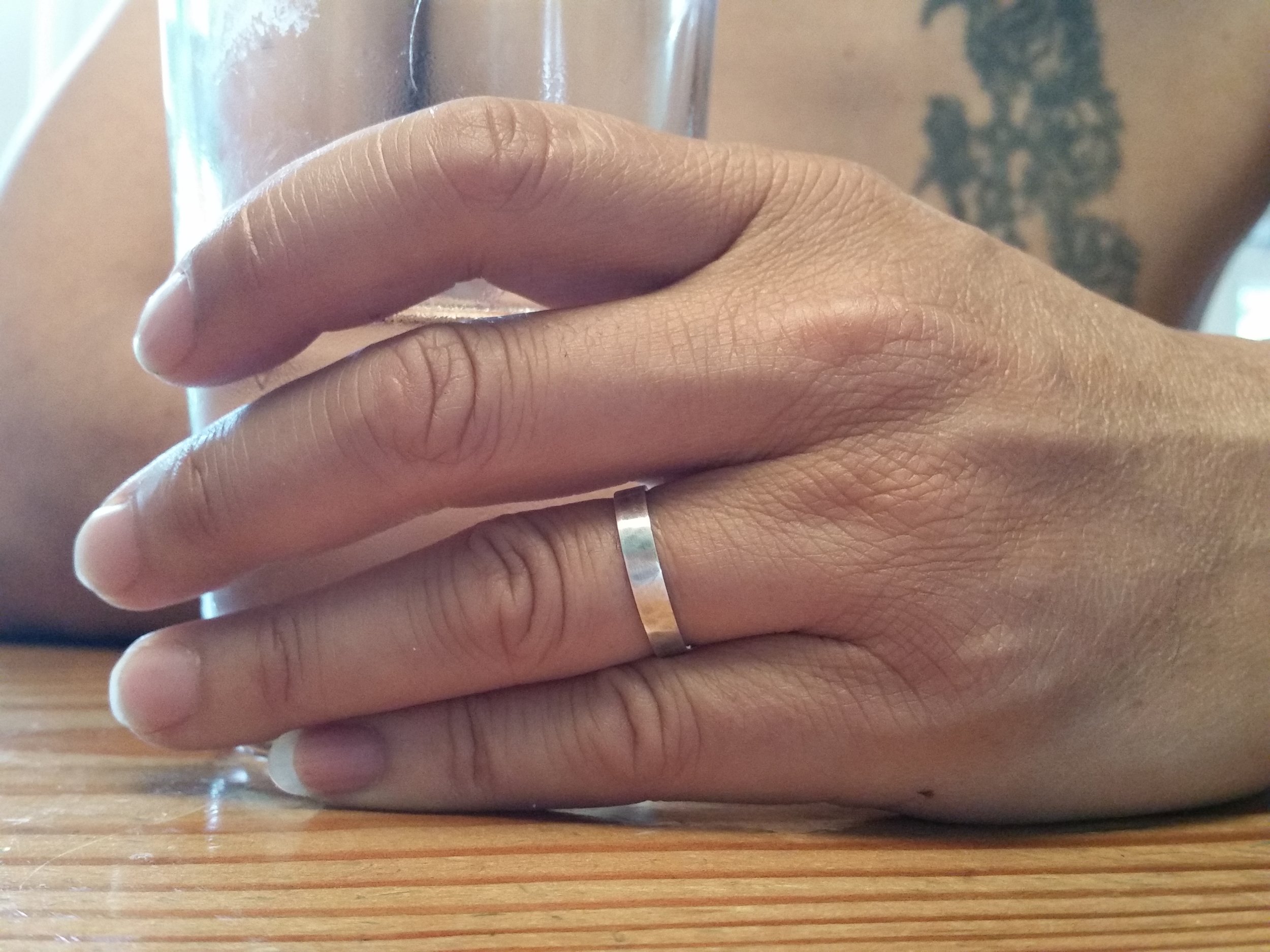  My first ring : a band for my husband 