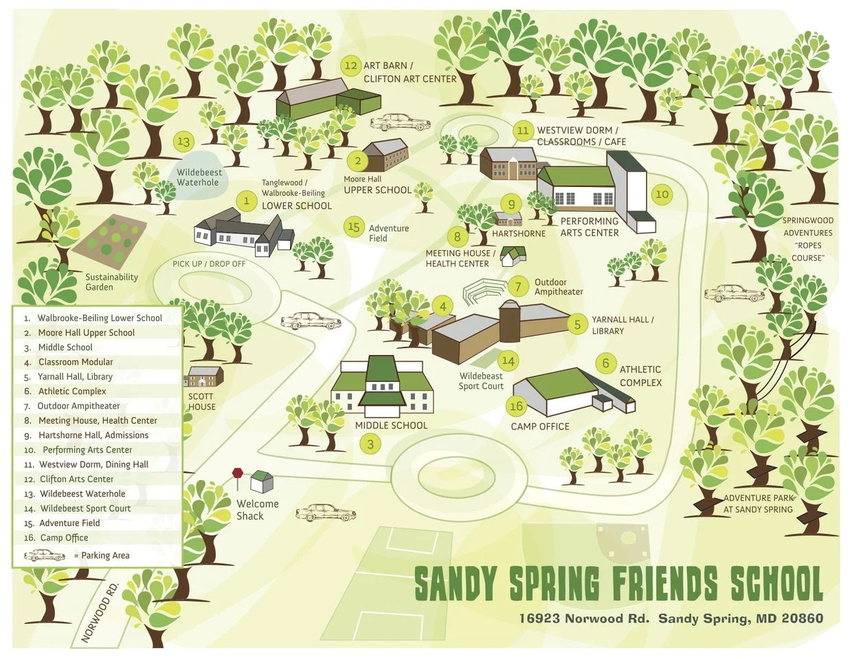 Sandy Spring Friends School Map