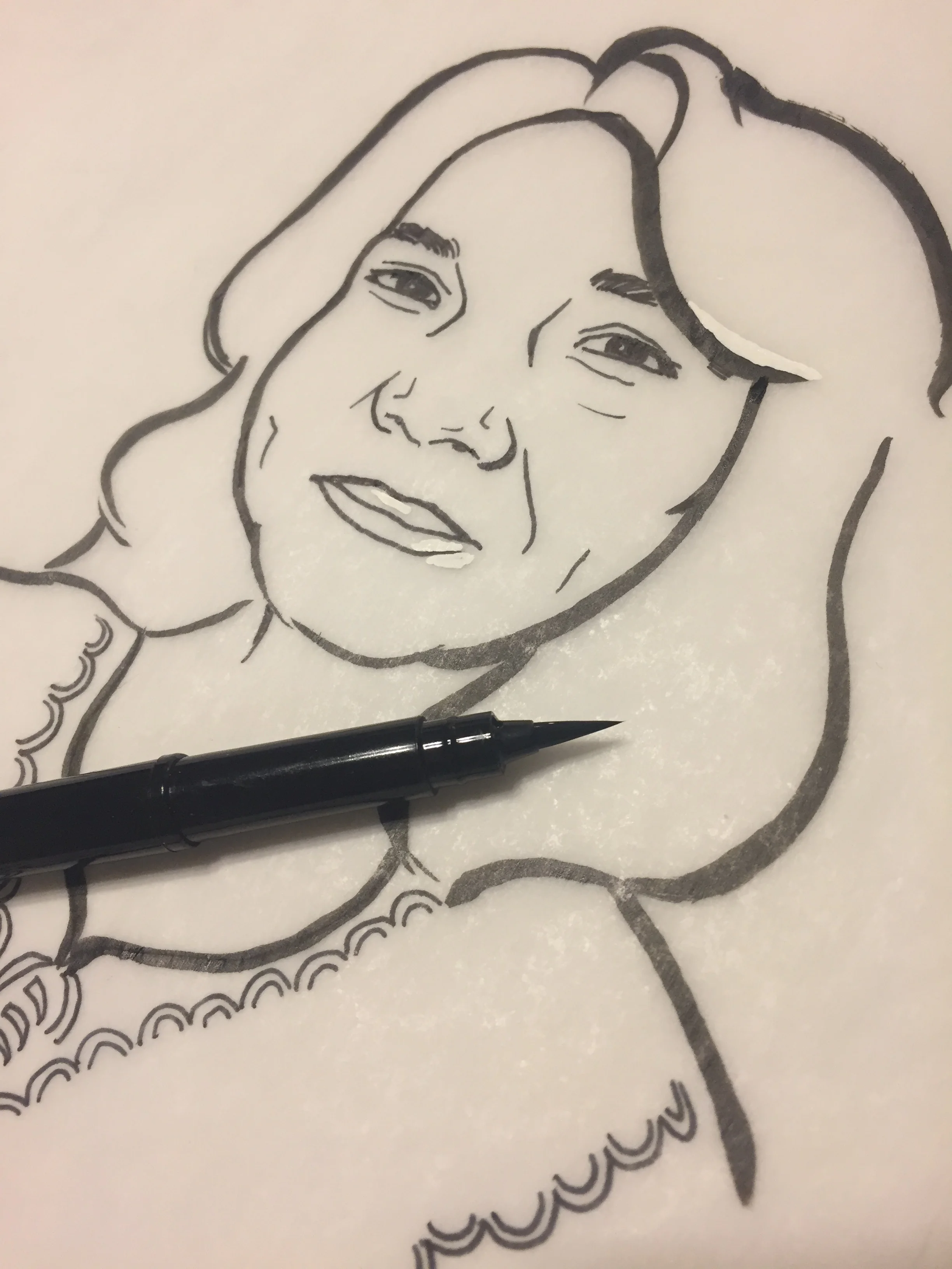  Dolores Huerta Drawing Process 