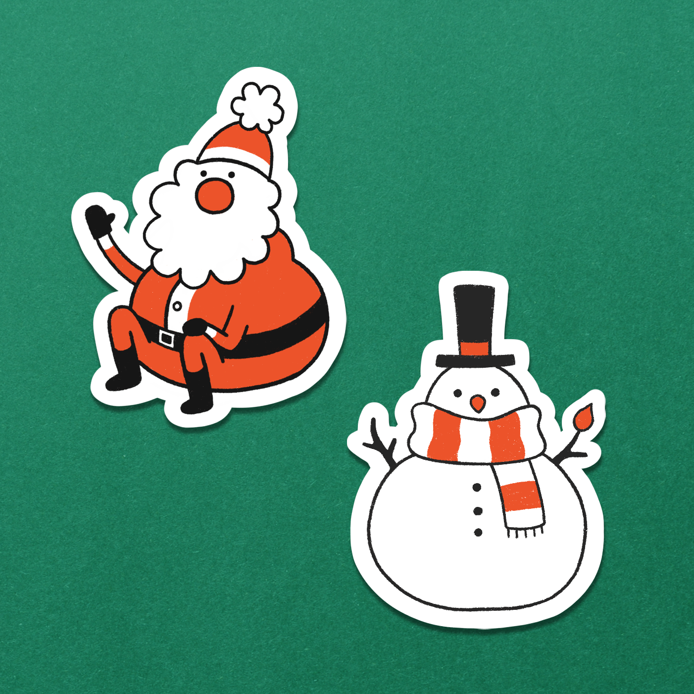 santa and snowman sticker mockups.png