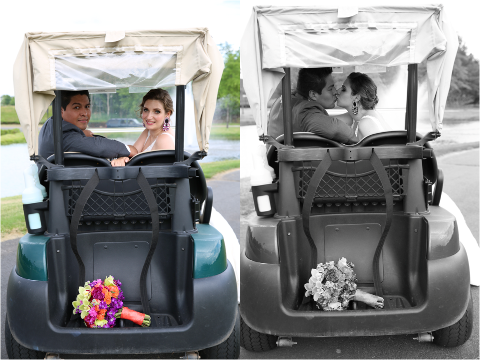 Latin cuople kissing wedding inspiration golf car.png