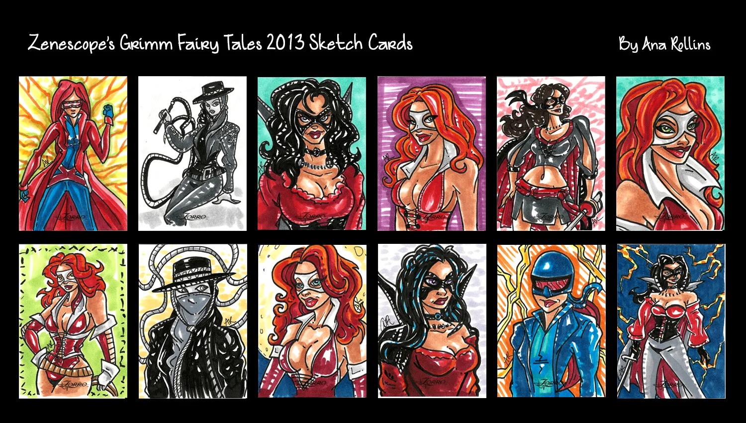 Women of Zorro Sketch Cards 2013