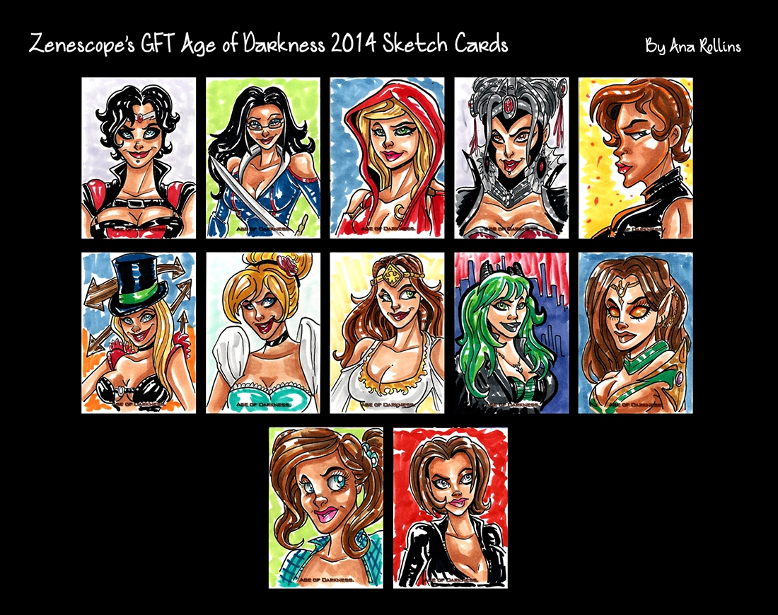 Zenescope's GTF Age of Darkness 2014 Sketch Cards