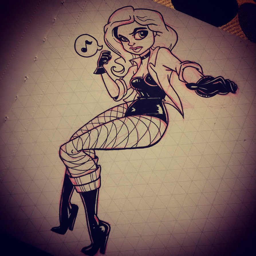 Black Canary Poised pen sketch