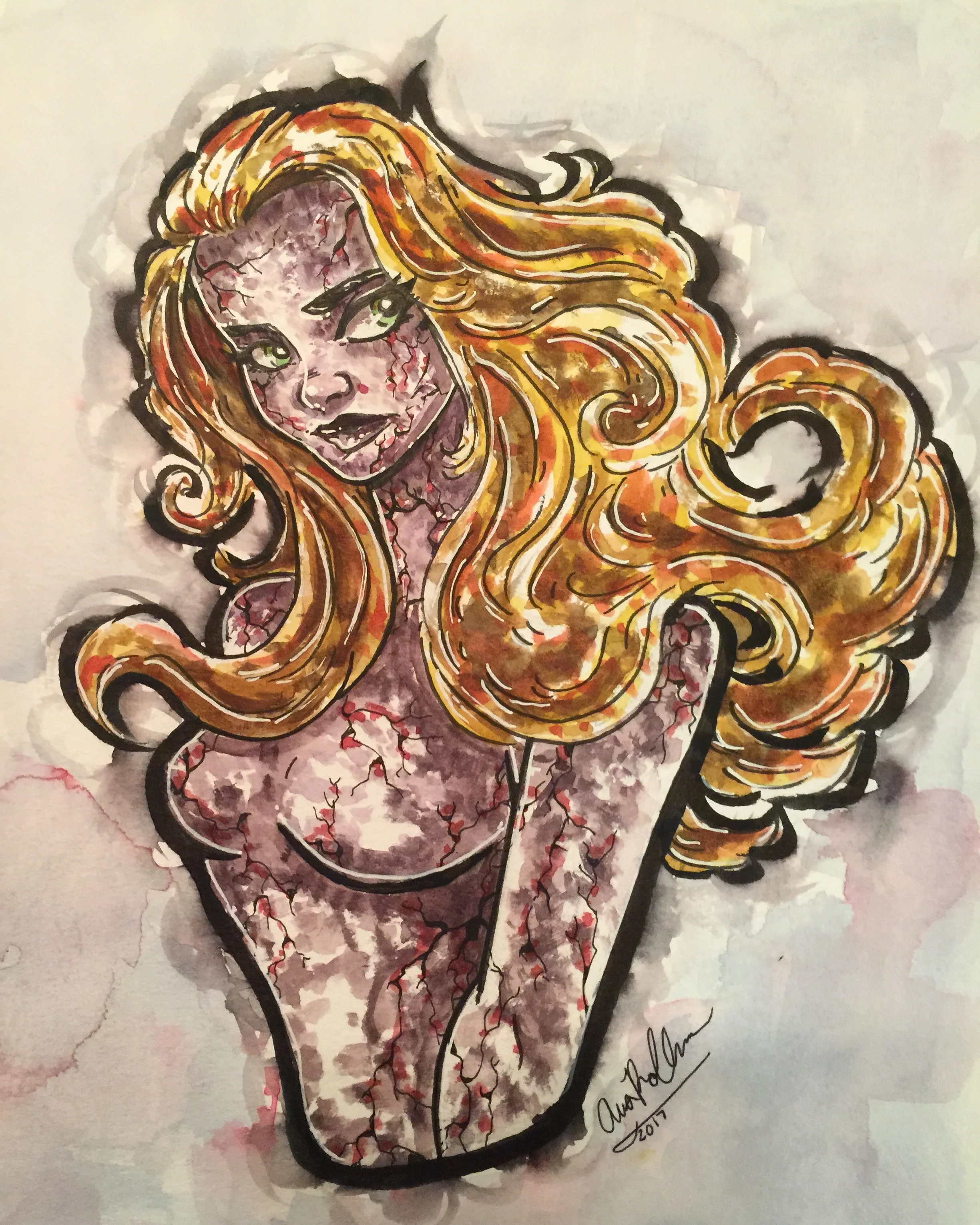 Watercolor - Cracked