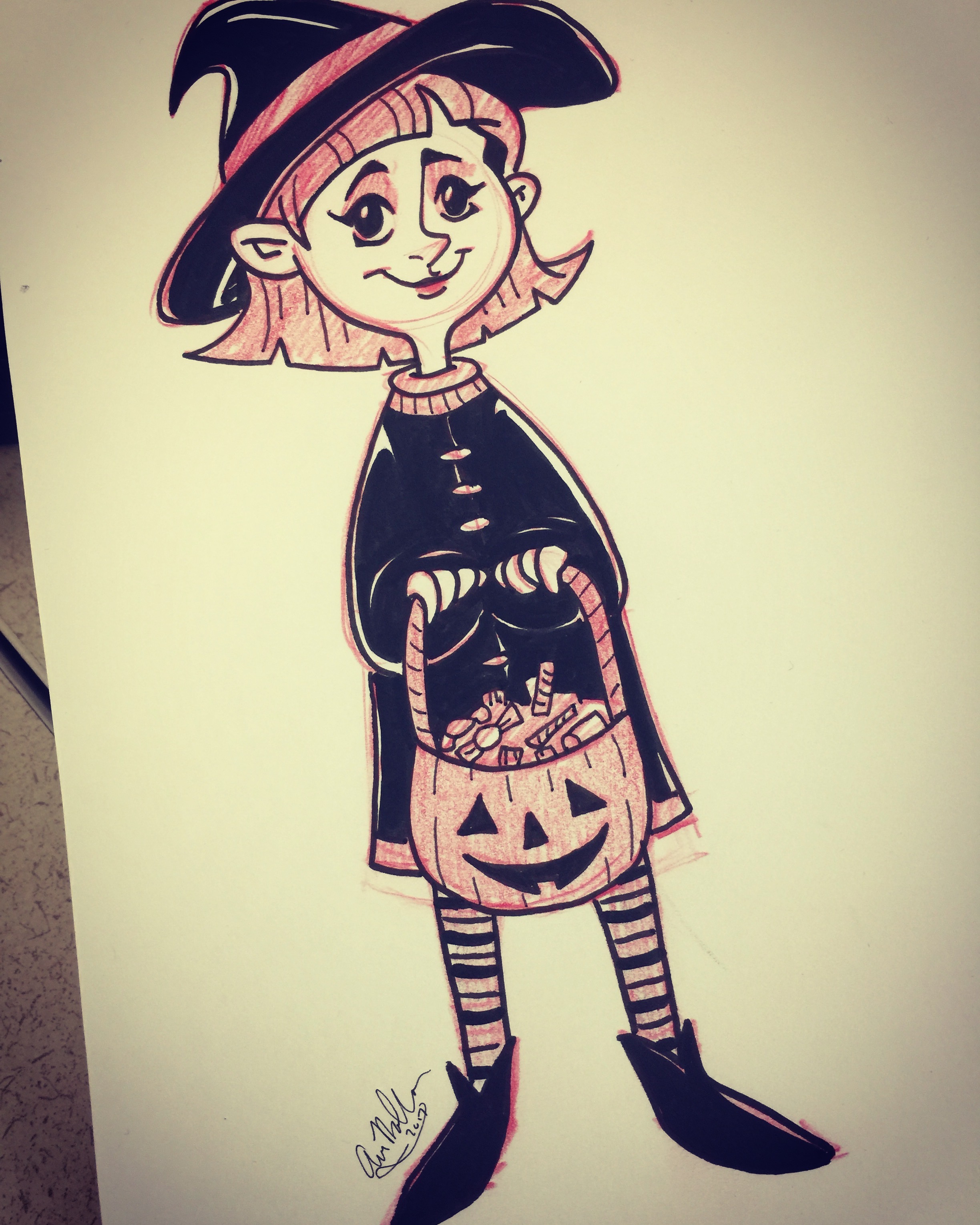 Trick-r-treater pen sketch