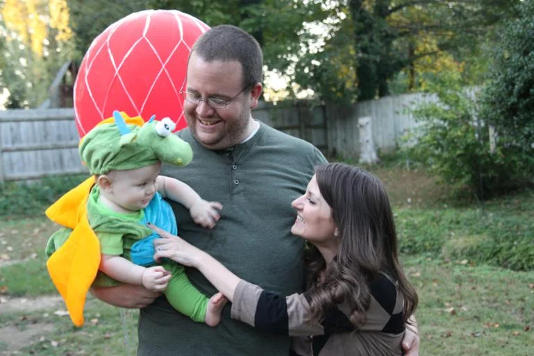 Cliff and Stephanie with Liam the dragon
