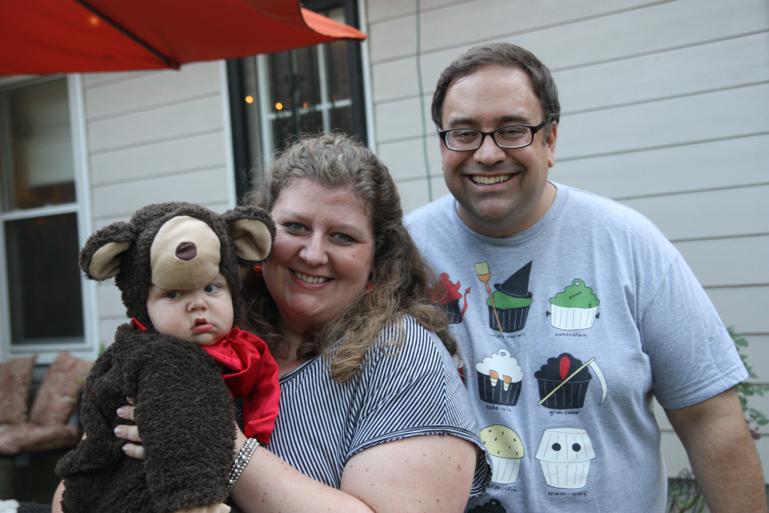 Teddy Bear Henry with his parents, Jenny and Darrin