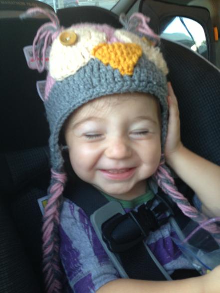 Monday = Hat Day. She wouldn't wear hers but still won an award for cutest hat??