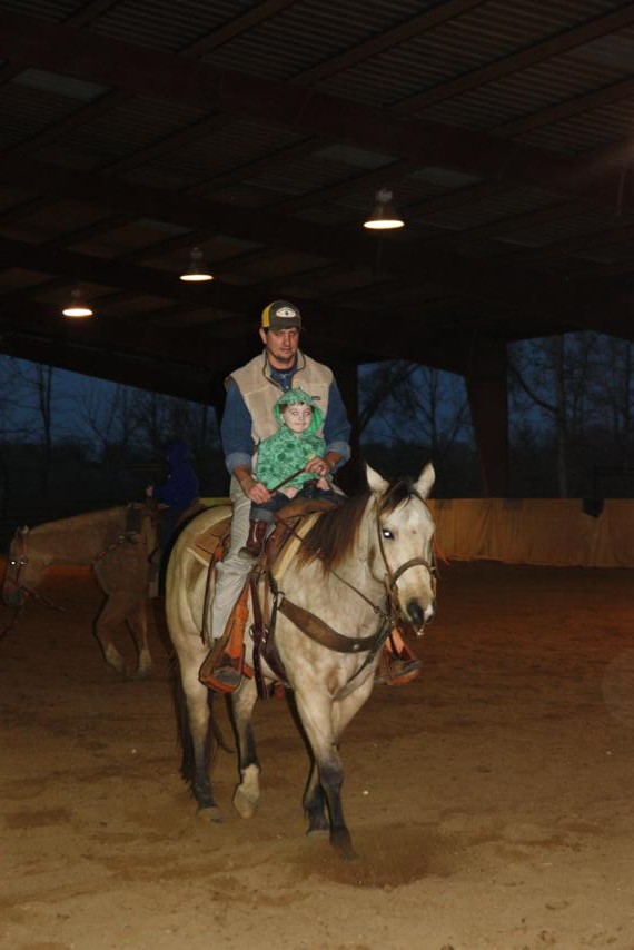 Ramer was the first kid up - he rode with cousin Joel.