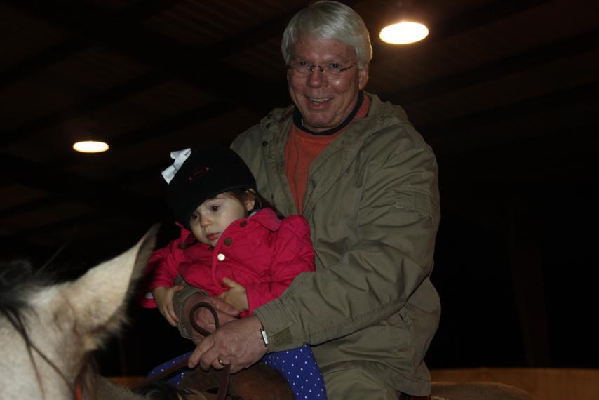 Even Poppy managed to climb up on a horse...