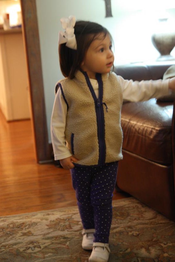 When I dressed Katie Wynn that morning, I told her she had to wear her vest because we were gonna ride horses. Now every time she wears it she asks if she gets to ride a horse that day!