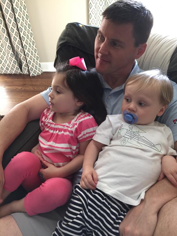 Watching tv with Daddy.