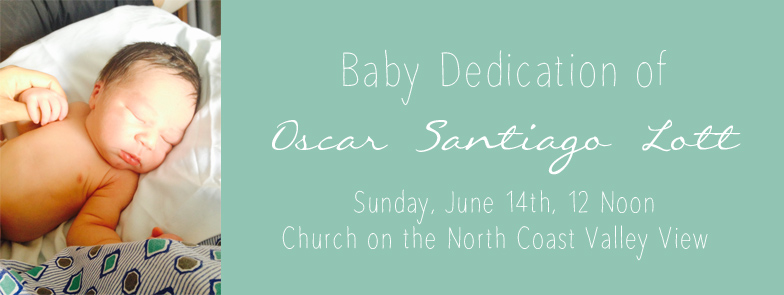 Oscar's Baby Dedication Invite