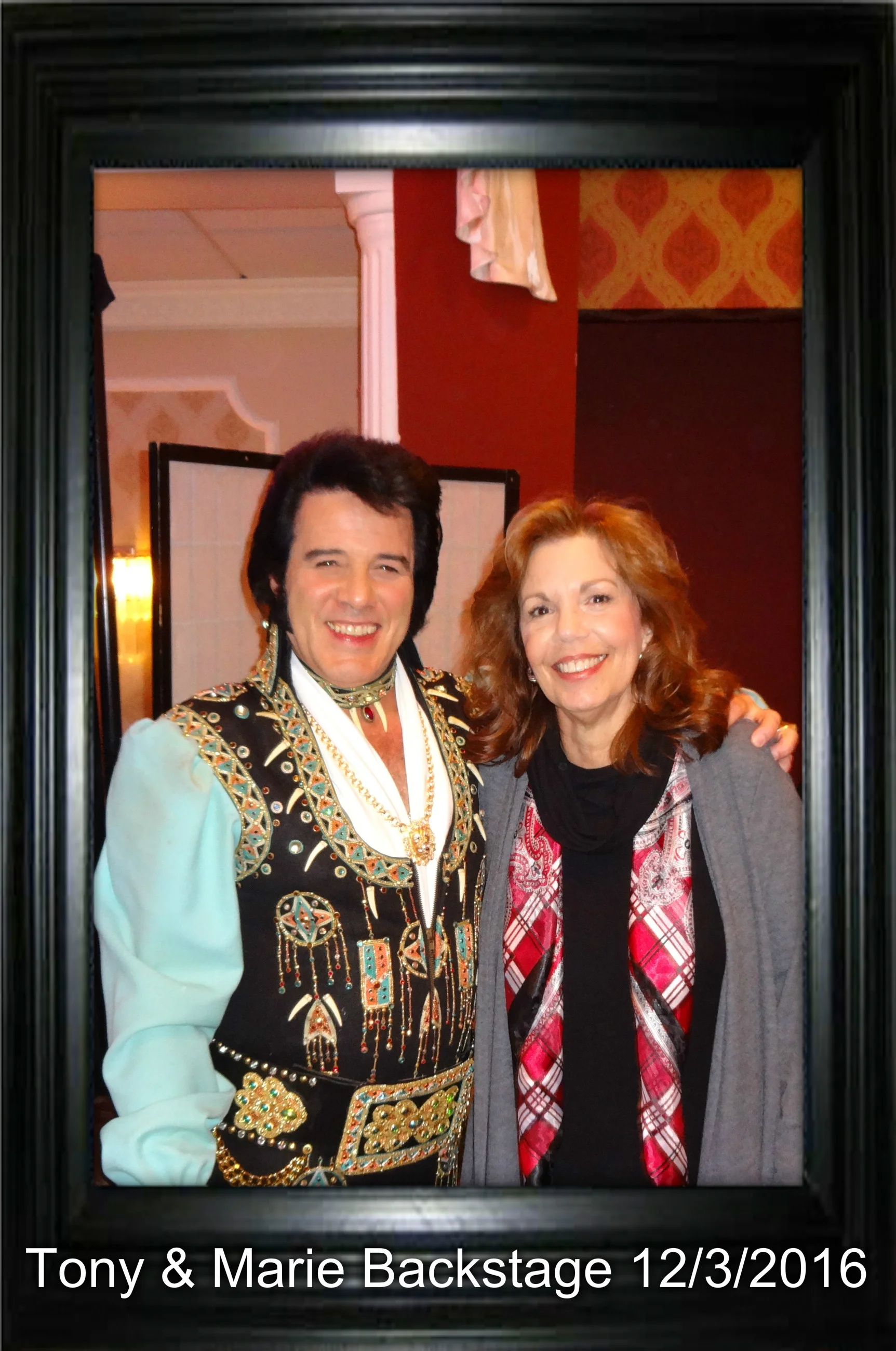 Tony & Marie Backstage before start of December 3, 2016 Christmas Show. Marie and Tony have been together 20 years!