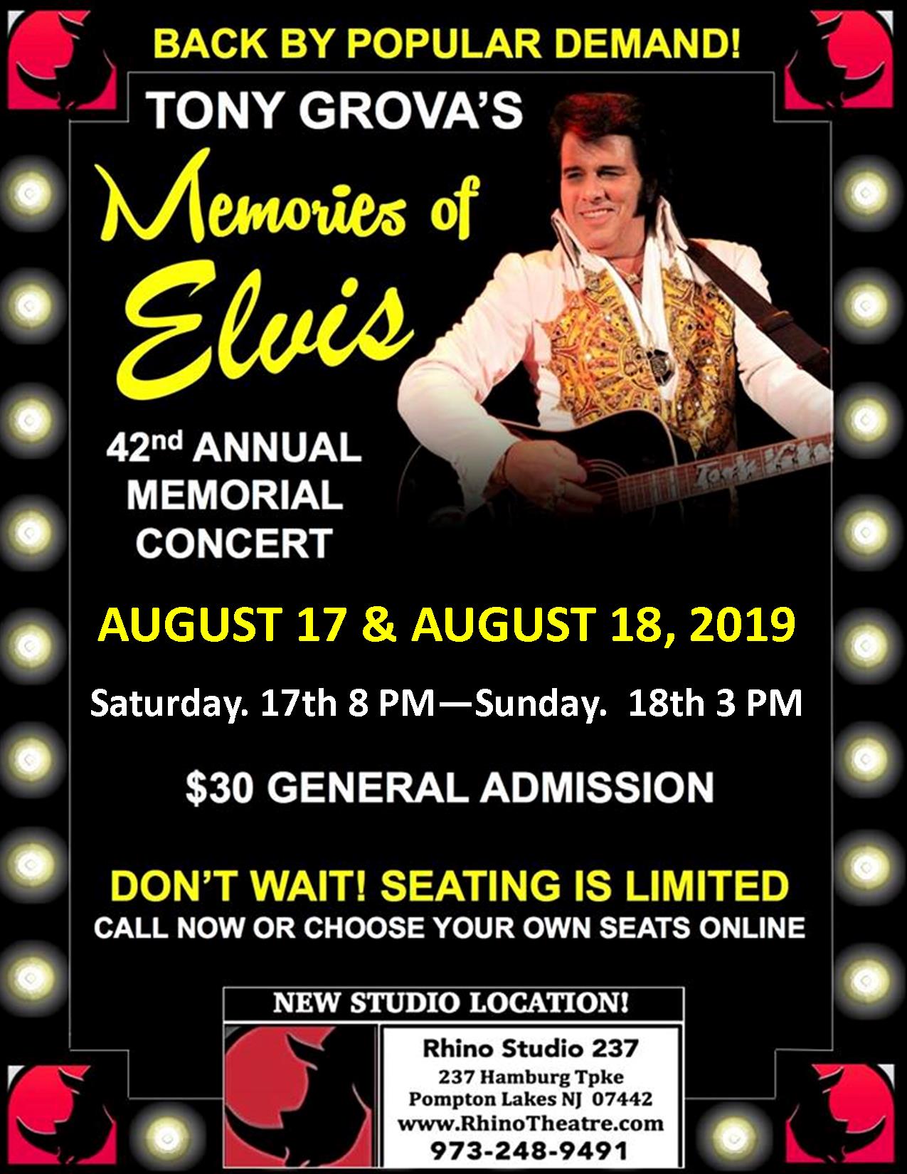 memories of elvis 42nd anniversary special tony grovas don t wait call 8