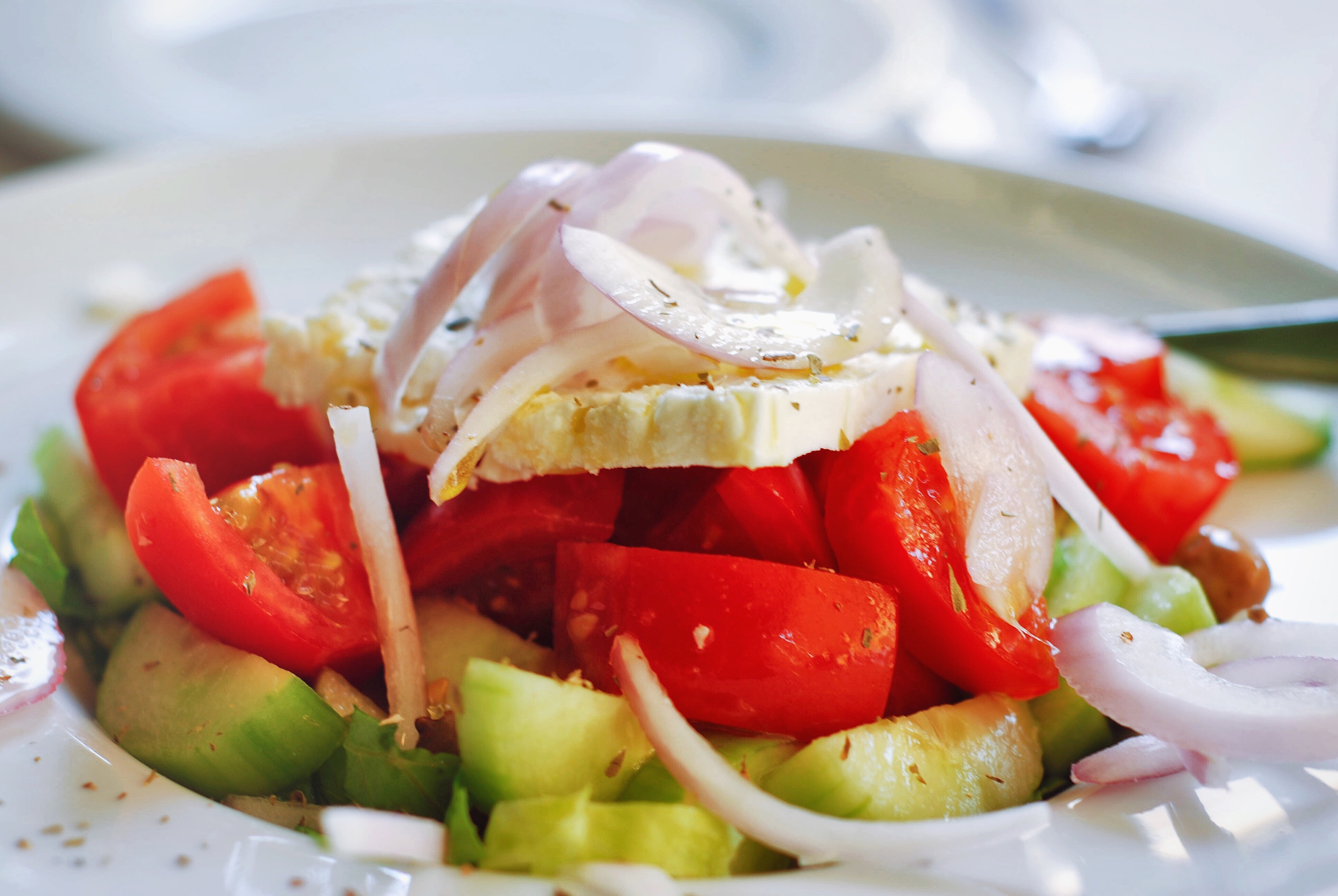 Our diet literally consisted of: Greek Salad, tzatziki, and pita. 