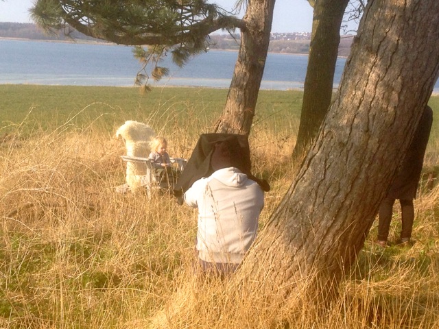 Behind the scenes snap by my father-in-law, Flemming.