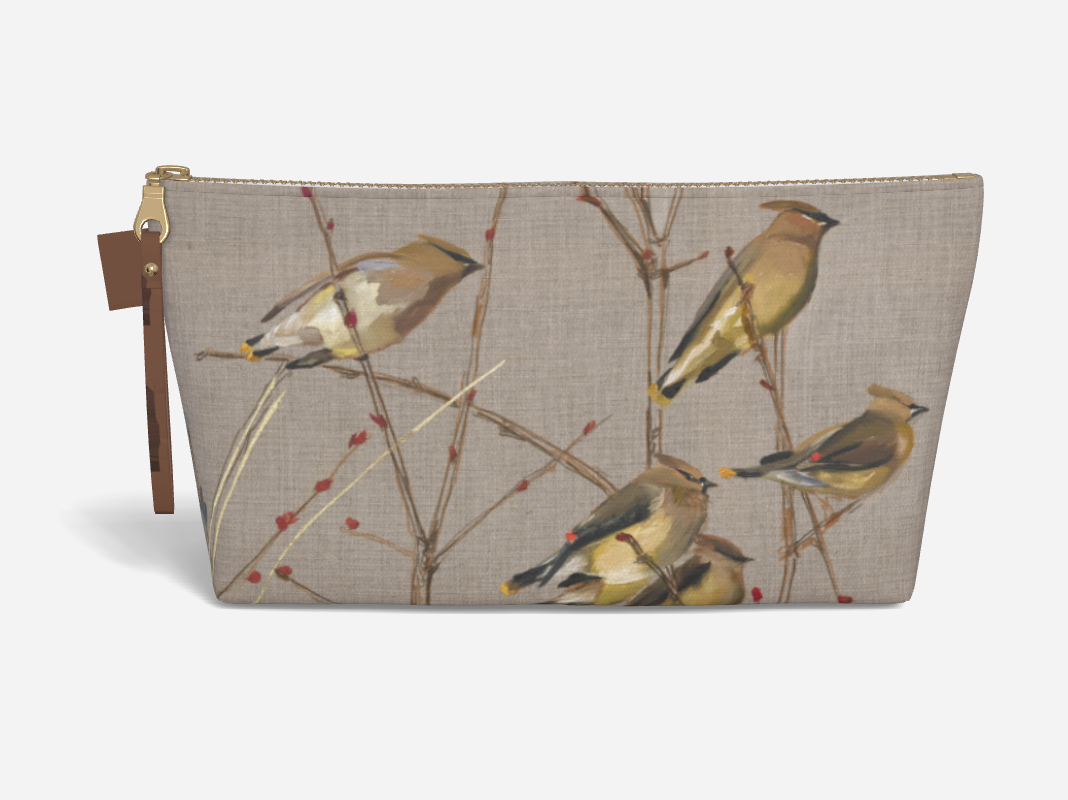 Cedar Waxwing Cotton Clutch
