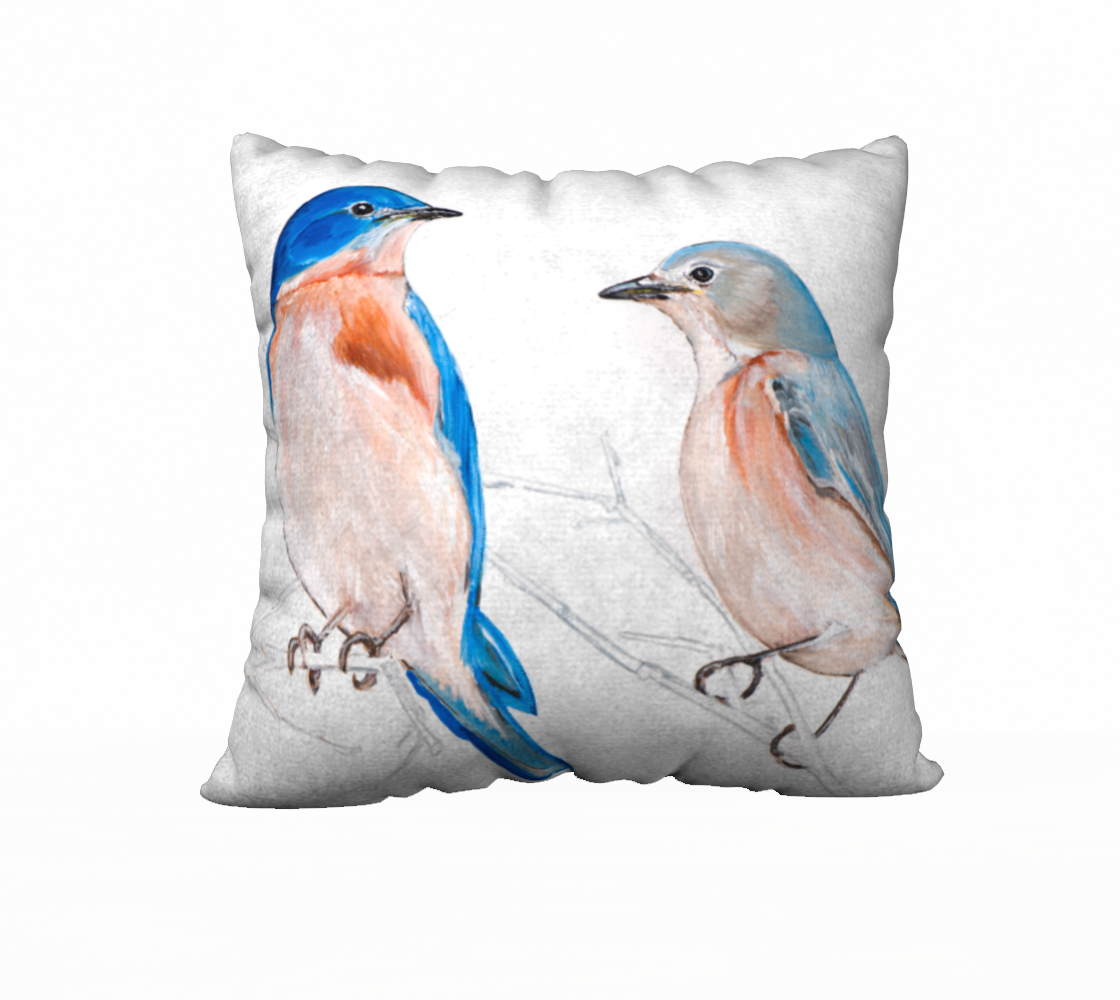 Bluebirds Pillow Case