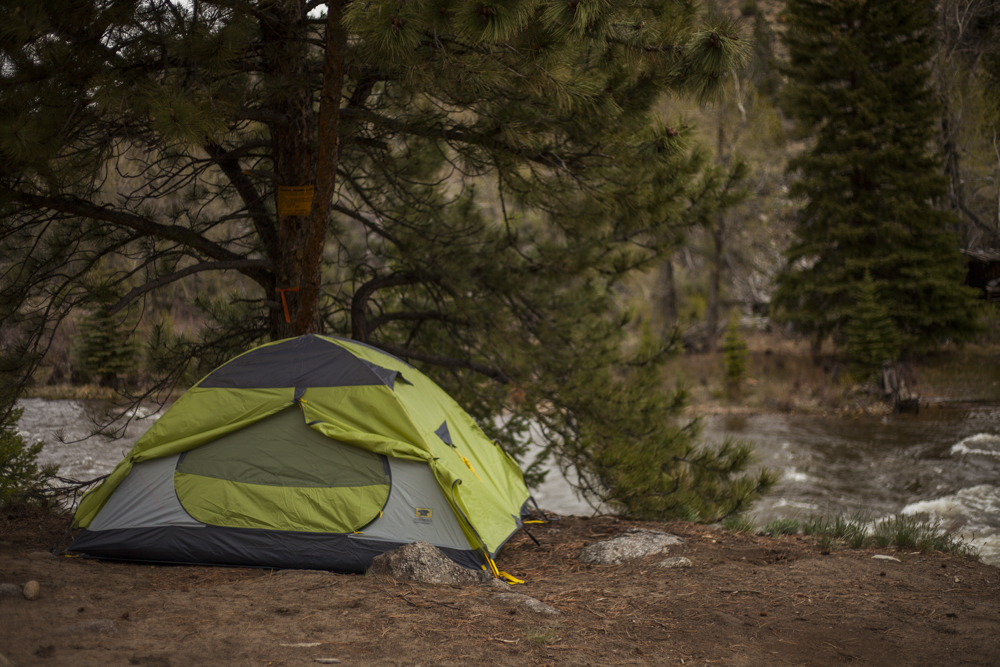 Our tent along the Arkansas River