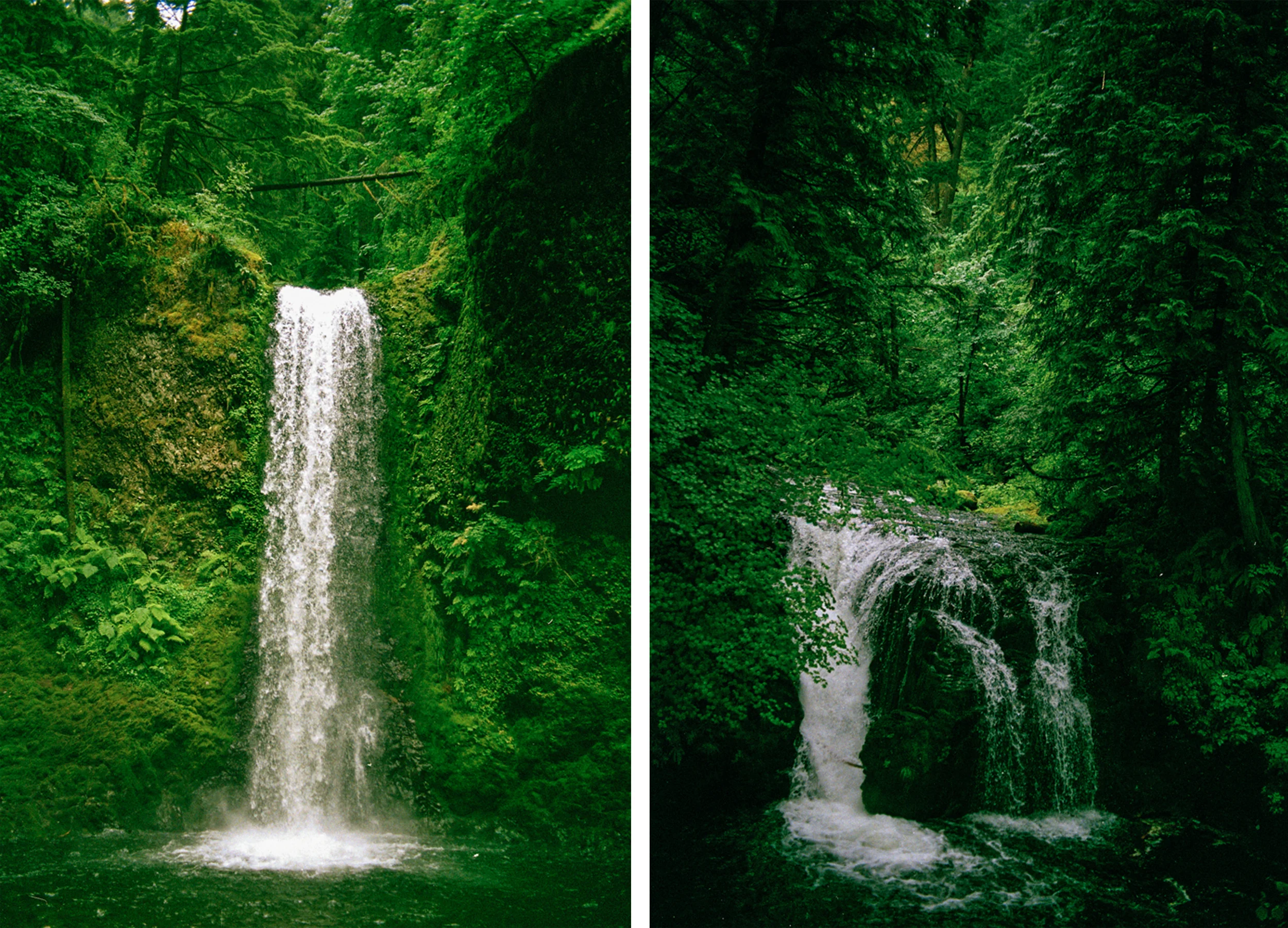 Water falls near Multnomah Falls
