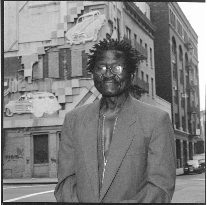 Jazz singer, Andy Bey on Eleventh Avenue, Manhattan. Negative strip, August 2002