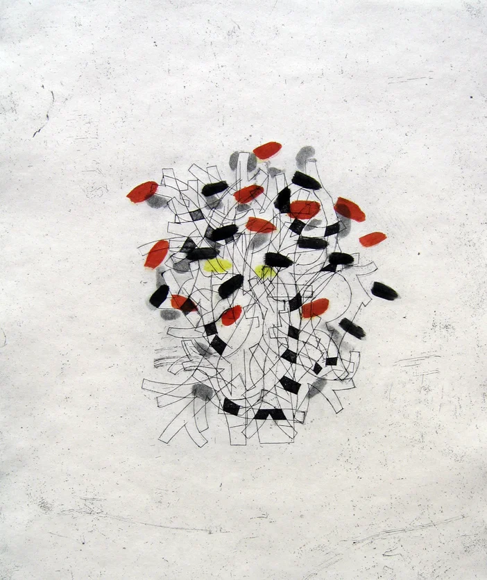  Trees  etching monoprint 