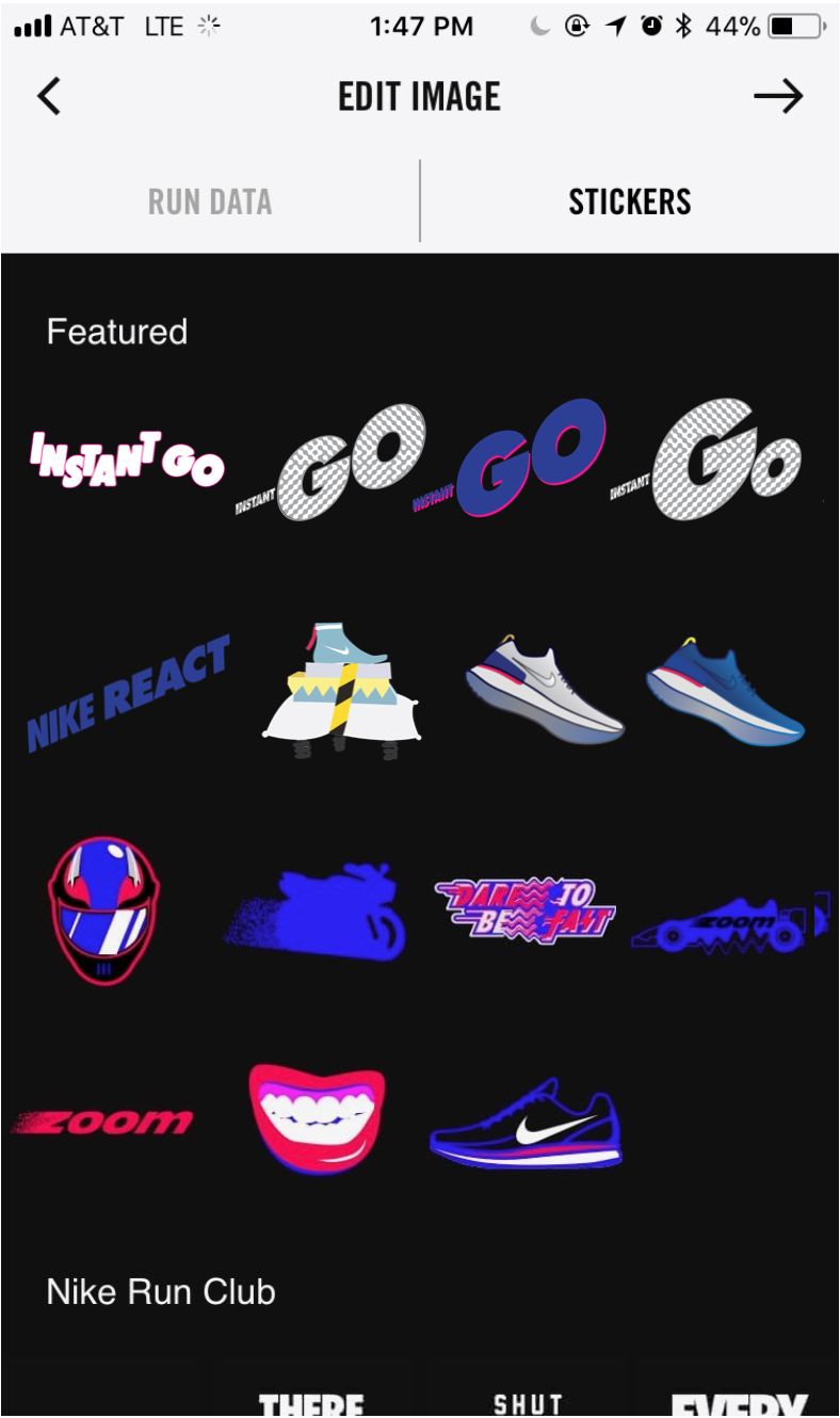 Nike Run Club+ App Stickers — Jessica Ye